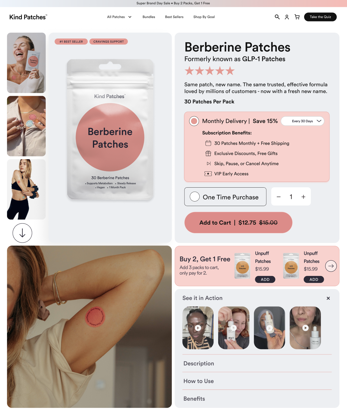 Kind Patches Website + PDP + Cart Makeover, image 1 of 10